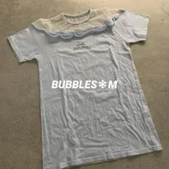 BUBBLES＊トップス＊Tシャツ＊カットソー＊レース＊ハートラメ＊ブルー＊Fのサムネイル