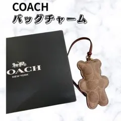 美品 COACH バッグチャーム ベア クマ キーホルダー シグネチャー