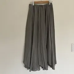 672) ココディール　グレー フレアスカート ロングスカート