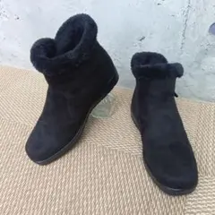 【未使用級】Rakuchine comfort ボア サイドジップ ブーツ23黒