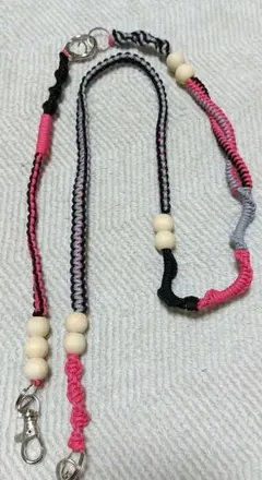 パラコード　ショルダーストラップ　３Way　マゼンダ×ブラック×グレー