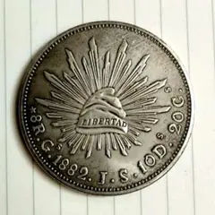 1894年- Mo AMメキシコ 8レアル 自由の帽子大型銀貨 荘印あり - メルカリ