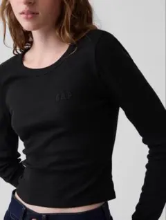 リブ クロップド GAPロゴTシャツ