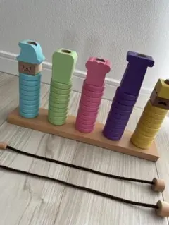 【訳あり】不足あり リングテン WOODY PUDDY 知育玩具 積み木
