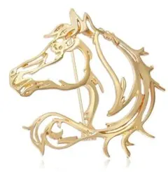 【ブローチ】馬　ホロアウト　アンティークゴールド　乗馬　馬術　競馬