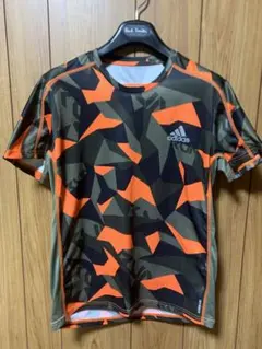 アディダス ランニング Tシャツ オウンザラン カモフラ オレンジ Lサイズ