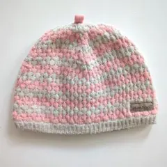 mont-bell ベビー用ニット帽 ピンク・グレー