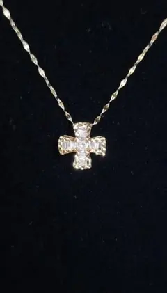 K18YG テーパー ダイヤモンド クロス ネックレス 0.2ct 新品 - メルカリ