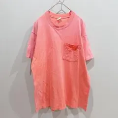 半袖Tシャツ 【XL】色褪せ★ポケット付き リメイク素材 ピンク