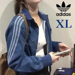 新品XL女性】アディダスアディカラーデニムジャケットファイヤーバード16500円