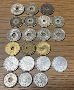 5銭硬貨　年代別　21枚セットのサムネイル