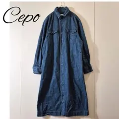 Cepo ネップ生地 デニム ロングワンピース SIZE M