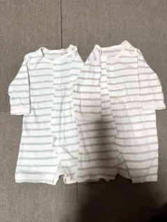 ストライプロンパース2点セット 50~60cm