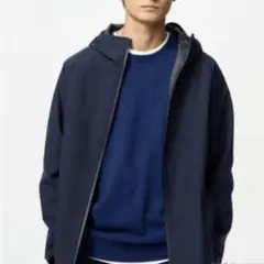 ユニクロ　ブロックテック3Dパーカー　M ネイビー