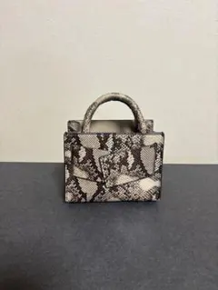 ヘビ柄ミニバッグ ダブルハンドル