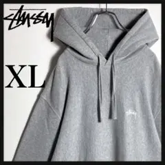 352【入手困難】ステューシー♤刺繍ビッグロゴ　希少　パーカー　即完売品　人気 STUSSY】 ステューシー 花柄 刺繍 ビッグロゴ パーカー L ☆人気