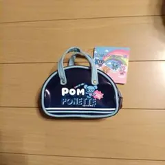 ポンポネット エナメルボストン風ポーチ
