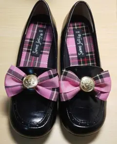 【値下げ】黒ローファー リボン付き サイズ 20cm