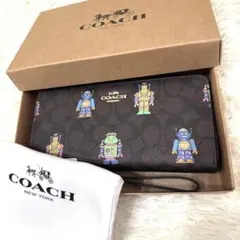 希少【新品】COACH ロボットプリント 長財布 ラウンドジップ 未使用品