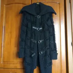 EPOCA フリンジデザイン ニットコート 40ブラック