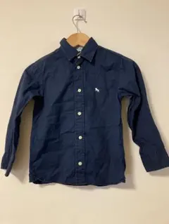 ネイビー 長袖シャツ ボタンダウン キッズ110
