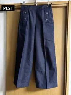 PLST ワイドパンツ S ダークブルー