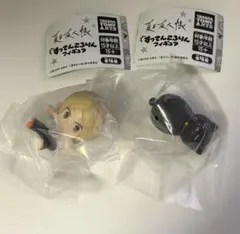 夏目友人帳　すってんころりんフィギュア　夏目貴志、黒ニャンコ