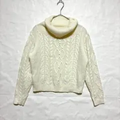 ○MISCH MASCH ケーブル ニット タートルネック 白 Mのサムネイル