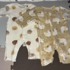 クマ模様ロンパース 2点セット