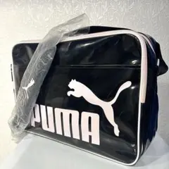 【新品タグ付き】PUMA　プーマ　エナメル　ショルダー　スポーツ　バッグ　黒のサムネイル
