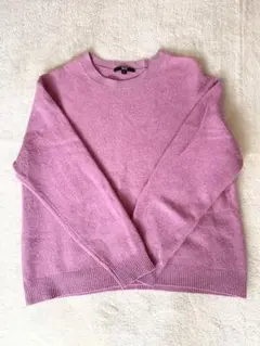 ユニクロ ニット ピンク XLサイズ ウール100% クルーネック　シンプル