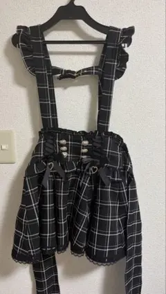 LIZLISA ハートバックルサスペンダー付スカパン ブラック - メルカリ