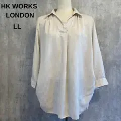 HK WORKS LONDON ストライプシャツ LL 美品のサムネイル