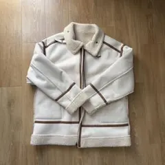 ホワイト ボアジャケット Mサイズ