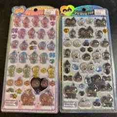 正規品　モンチッチ　2点セット　うるちゅるポップシール　カラフル　モノクロ　立体