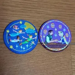 ディズニー刺繍缶バッジ　ピーターパン　ラプンツェル