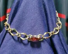 ゴールド チェーンブレスレット 赤茶色ストーン(トパーズ)le♦️春SALE