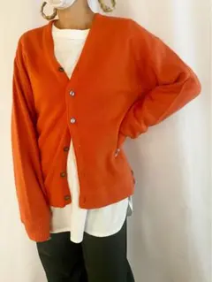 古着 ビンテージ 60s ヨーロッパ オレンジ ニット セーター 美品 希少