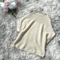 美品✨ 【ru】 和紙素材 サマーニット XXS XS ベージュ 上品 オフィスのサムネイル