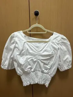 【未使用】GRL ブラウス 半袖 Sサイズ ホワイト