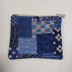 【ハンドメイド】和柄 パッチワーク風 ミニポーチ　コインポーチ　カードケース