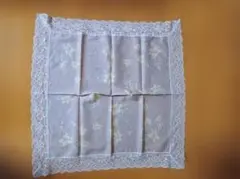 花柄レース付きハンカチ　新品未使用