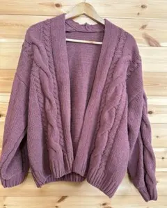 レディース カーディガン　秋冬　 ニット ピンク カジュアル　フリーサイズ