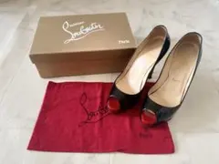 美品【Christian Louboutin】ルブタン オープントゥパンプス