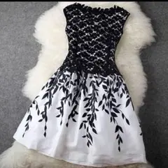 フラワーレース ノースリーブ ワンピース　結婚式　入学　卒業　発表会