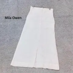 【Mila Owen】タイトスカート ホワイト センタージップ 比翼