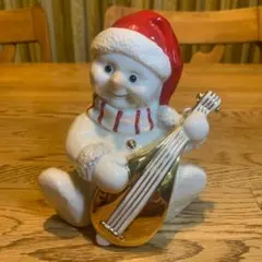 スノーマン 楽器 陶器 置物 クリスマス 雪だるま OLD MISAKA