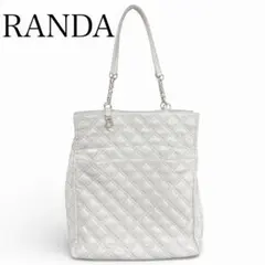 RANDA ランダ　キルティングトートバッグ　アイボリー　チェーン　ハート　金具