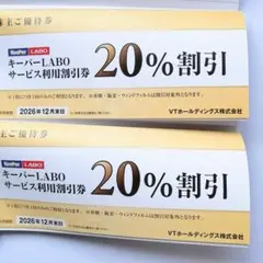 キーパーラボ VTホールディングス 株主優待券 2冊のサムネイル