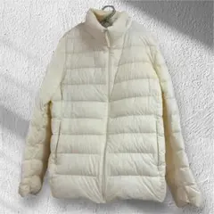 ユニクロ アイボリー キルティングダウンジャケット
